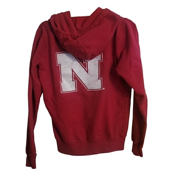 Nebraska Cornhuskers Campus Heritage Women’s Size Medium Bling Zip Sweater - Picture 2 of 9